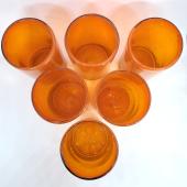 Solid Orange 14 oz Drinking Glasses (set of 6)